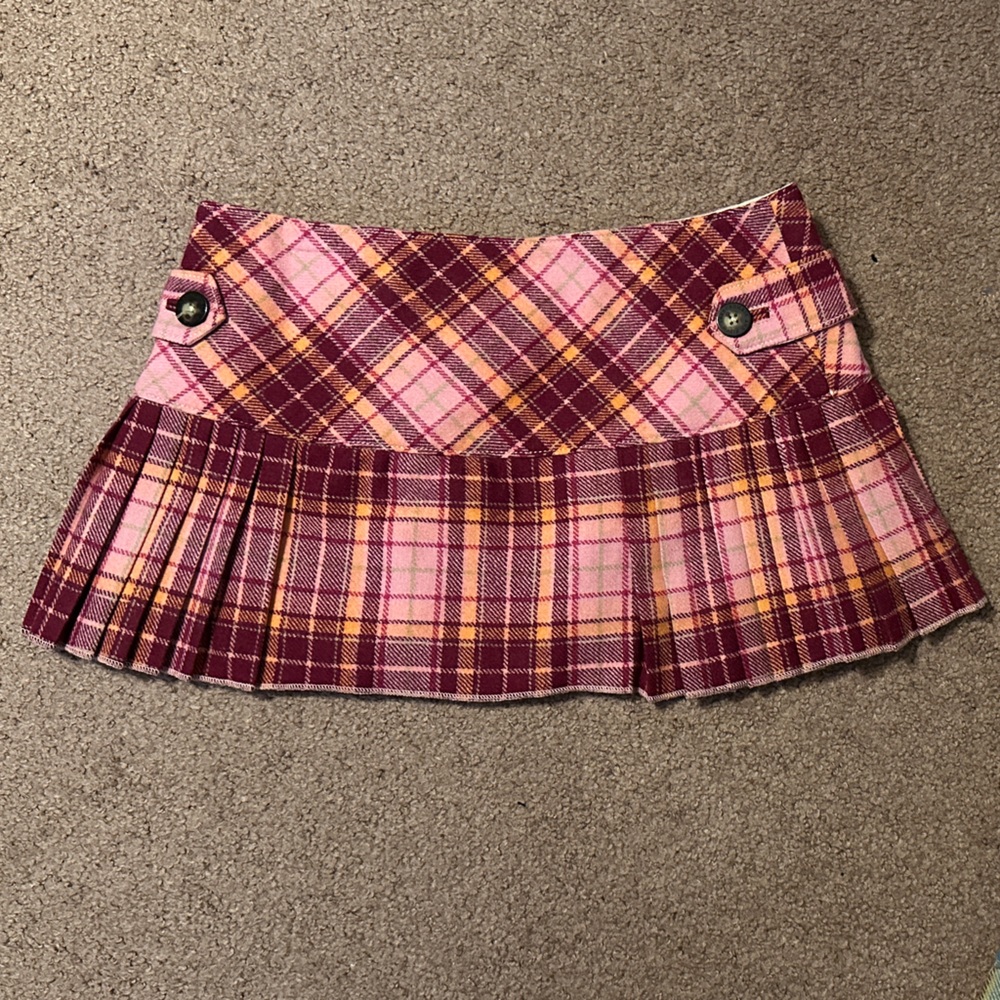 Abercrombie & Fitch Plaid Skirt - Pink and Yellow